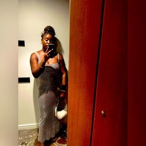 Petra Maxi Dress - Silver Babyboo (Worn Once & Dry-Cleaned)